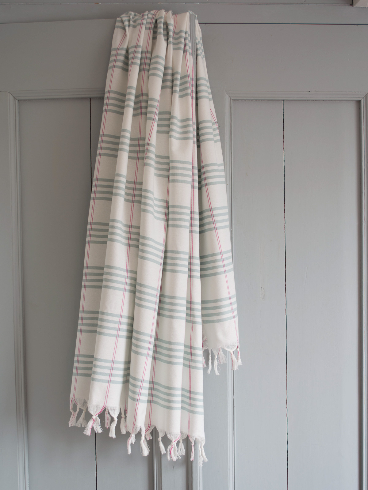 hammam towel checkered grey-green